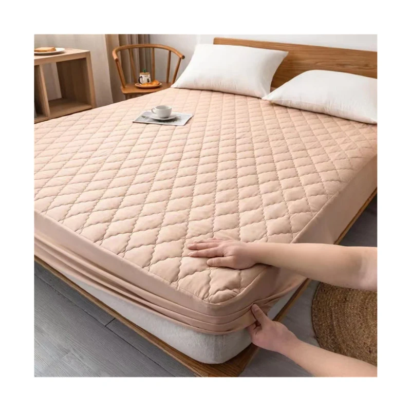 Single-Size-Waterproof-Mattress-Pad-Breathable-Mattress-Protector-Microfiber-Fabric-Fitted-Sheet
