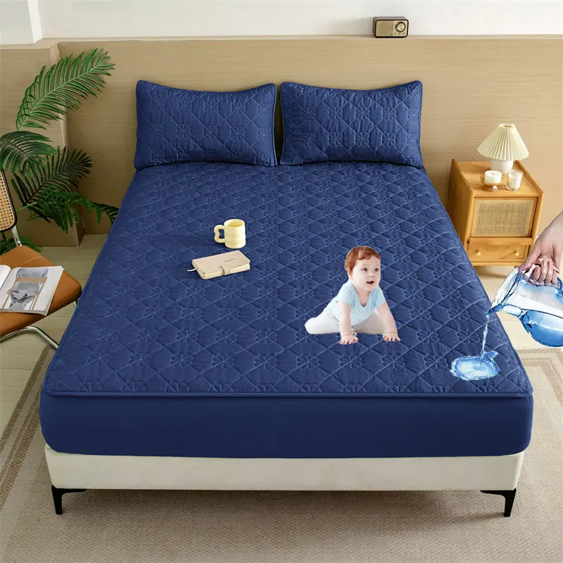 Single-Size-Waterproof-Mattress-Pad-Quilted-Breathable-Mattress-Bed-Cover-Protector-Soft-Brushed-Microfiber-Fabric-Fitted-Sheet
