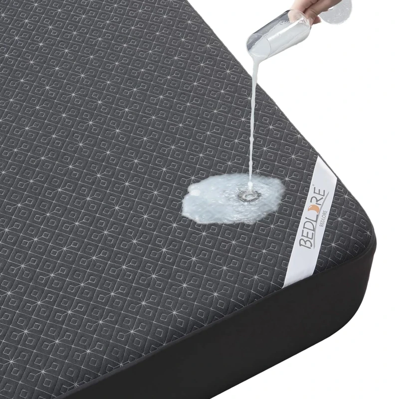 Skin-Friendly-Waterproof-Mattress-Cover-Durable-Comfortable-Mattress-Protector-for-Hotel-Home-White-Gray