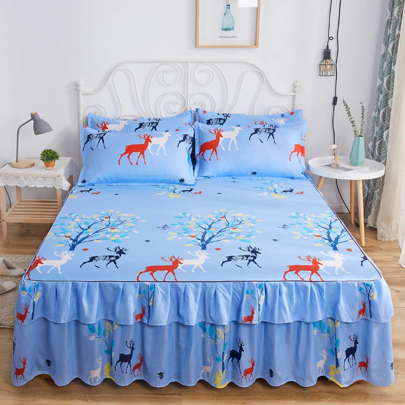 Skirt-100-Polyester-Bed-Skirt-Decorative-Elastic-Four-Seasons-Set-of-Sheets-and-Bed-Skirt