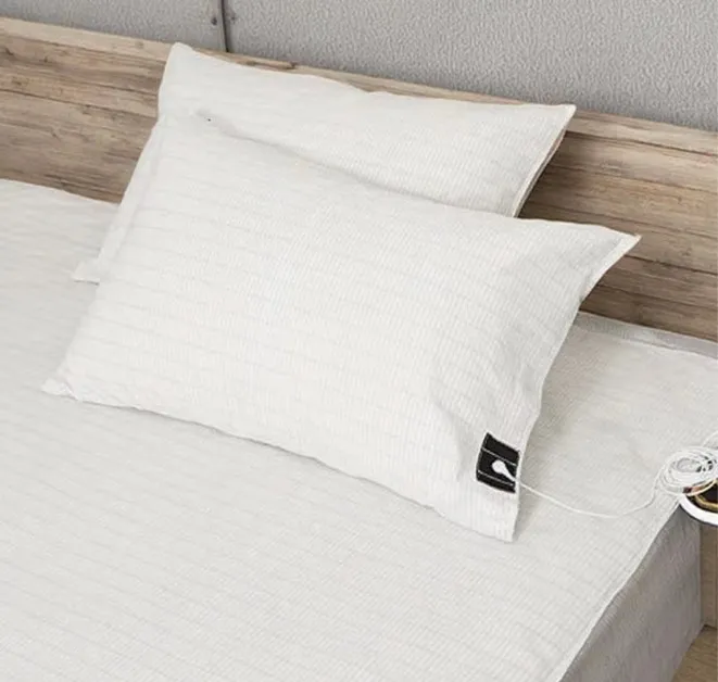 Sleep-Fatigue-Relief-Silver-Fiber-Organic-Cotton-Anti-Static-Grounding-Pillowcase-Plain-Style-for-Hotels