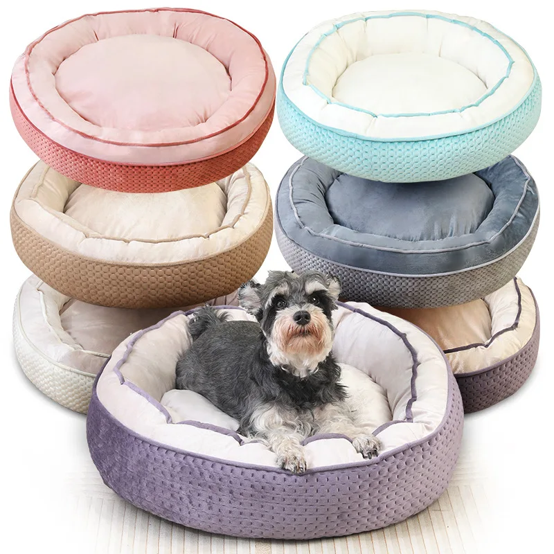 Small-Animal-Kennel-Hand-Sewn-Linen-Cat-Kennel-with-Embossed-Design-Comfortable-Full-Dog-Bed-Solid-Pattern-Pet-Pad-Manufacturer