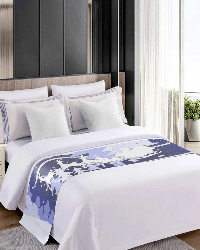 Snowman-Christmas-Bed-Runners-for-Queen-Size-Bed-Xmas-Decorative-Bed-Throws-Bedding-Scarf-Protector-Slipcover-for-Bedroom-Hotel