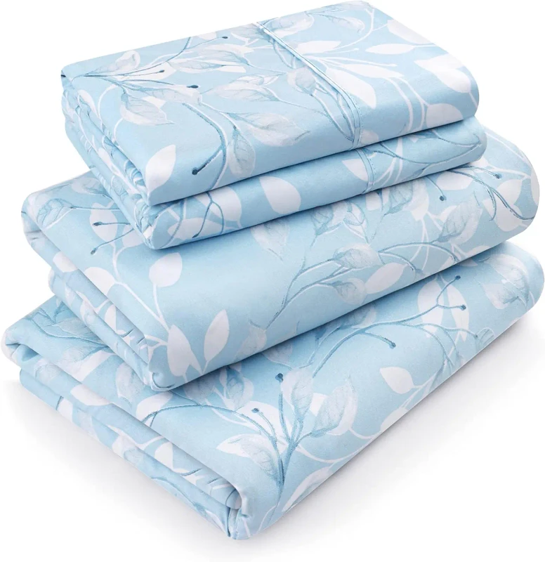 Soft-100-Microfiber-Deep-Bed-Sheets-Set-Printed-Fitted-Sheets-for-Bed-Two-Pillowcase