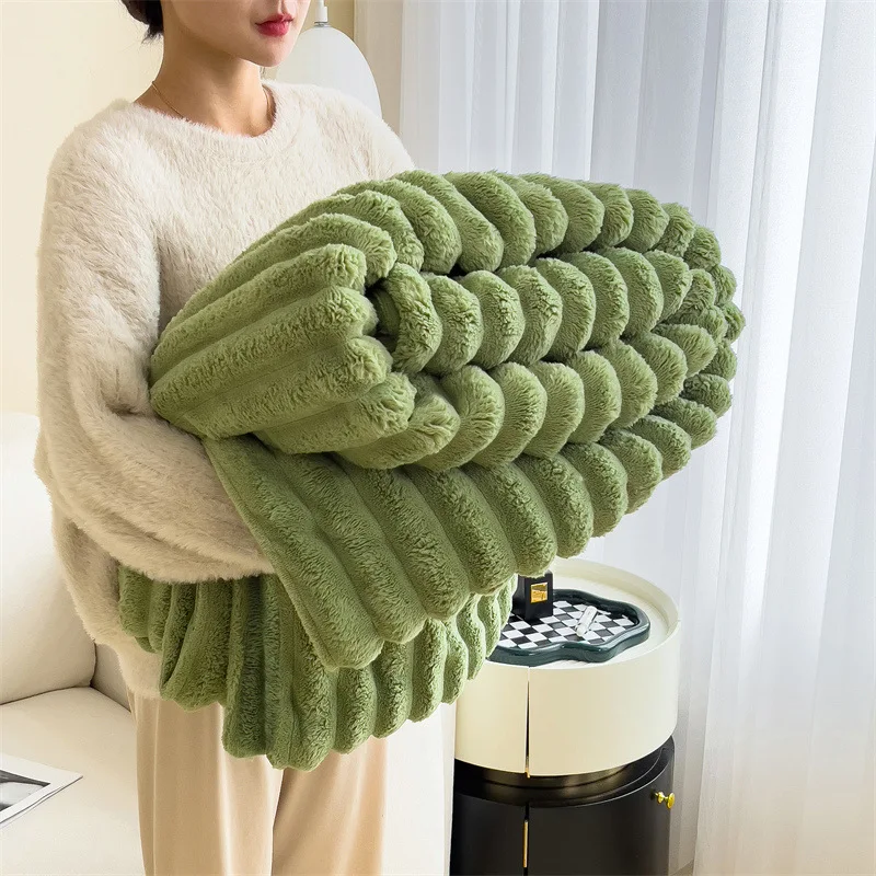Soft-Blanket-Winter-Warm-Bedspread-Office-Thicken-Blankets-Solid-Color-Sofa-Flannel-Sherpa-Blanket