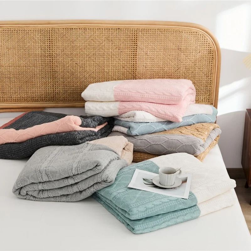 Soft-Comfortable-Cozy-Knitted-Throw-Blanket-for-Sleeping-Sofa-Bed-Skin-friendly-Summer-Bedding-OEKO-TEX