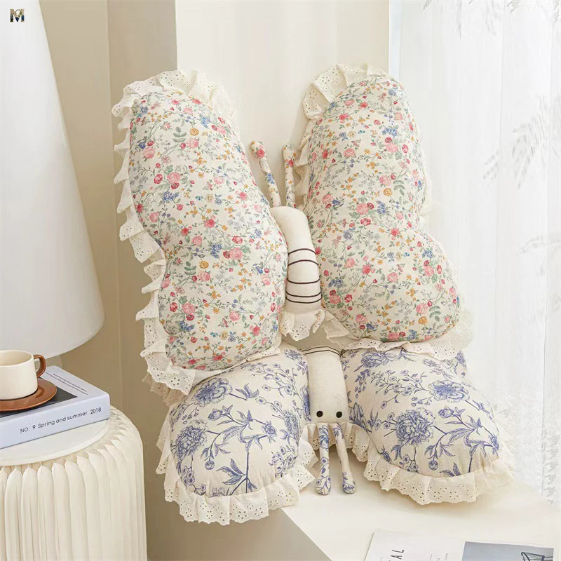 Soft-Companionship-Decorative-Butterfly-Throw-Pillow-Hemp-Pillows-Cushion-Double-sided-2-Pieces-Yarn-dyed-Fabric-With-Tassels