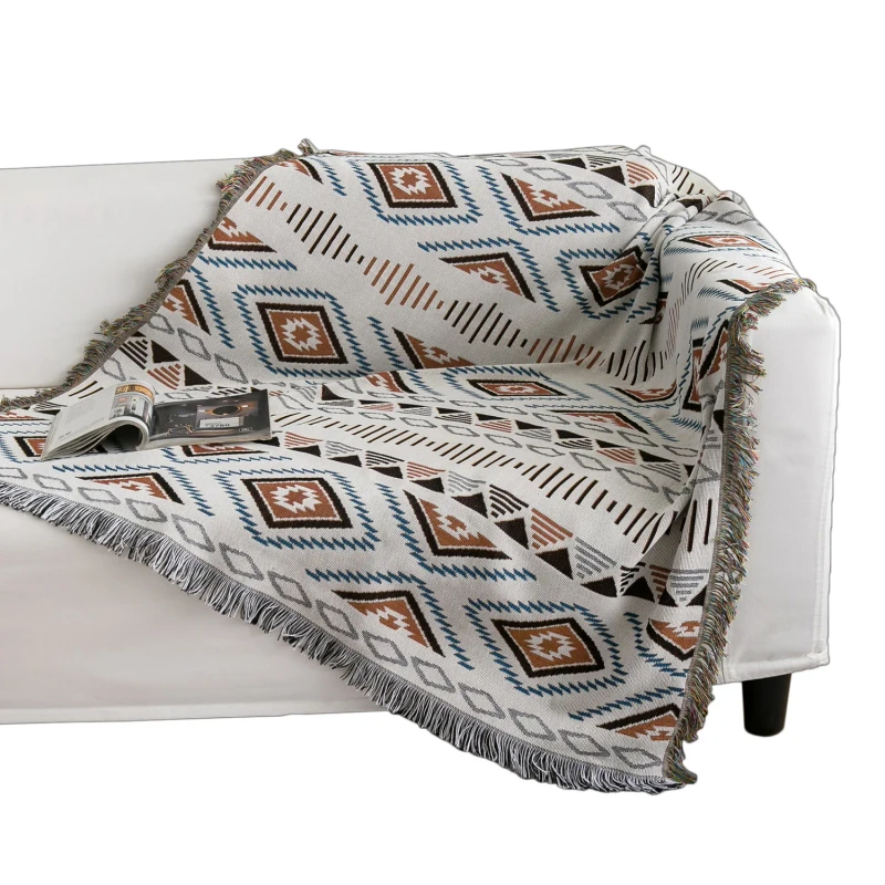 Soft-Cotton-Rug-Geometric-Printing-Home-Sofa-Blanket-Ethnic-Style-Custom-Woven-Blanket