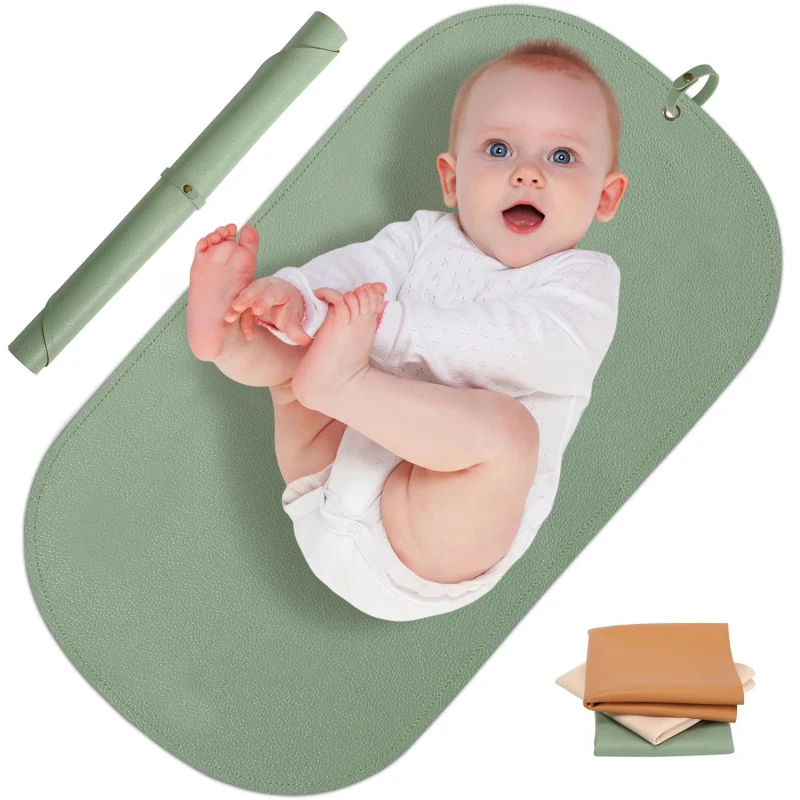 Soft-Faux-Leather-Portable-Baby-Diaper-Changing-Mat-Waterproof-PU-Leather-Wipeable-Baby-Changing-Pad