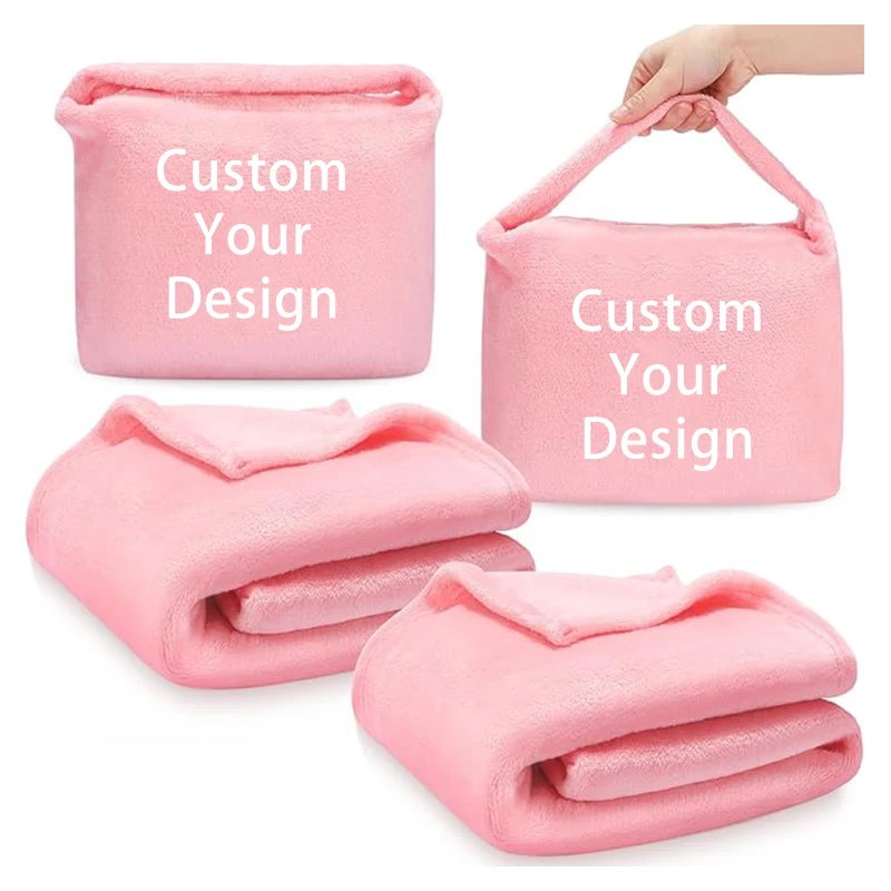 Soft-Fleece-Foldable-Lightweight-Customized-Logo-2-in-1-Travel-Blanket-with-Bag-for-Airplane