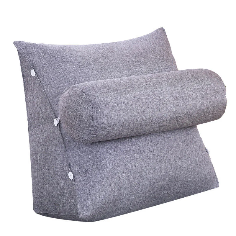 Soft-Memory-Foam-Triangle-Backrest-Pillow-with-Neck-Roll-for-Bed-Reading-Napping-Long-Time-Leaning-Comfortable-Rest-Cushion