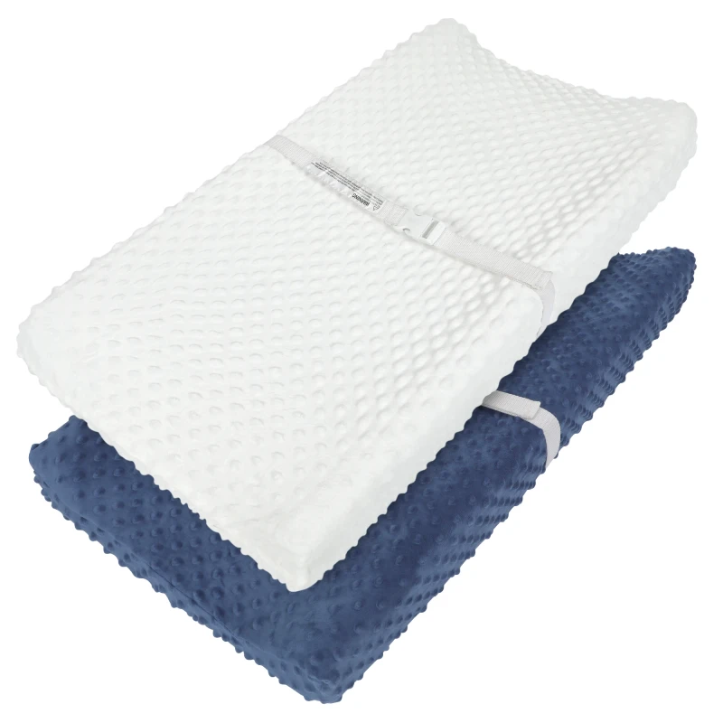 Soft-Minky-Dots-Changing-Table-Covers-WhiteNavy-2pk-for-Baby-Boys-and-Girls-Changing-Pad-Cover