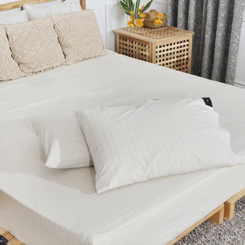 Soft-Organic-Cotton-Silver-Fiber-Grounded-Pillowcases-for-Bed-with-Earthing-Cords
