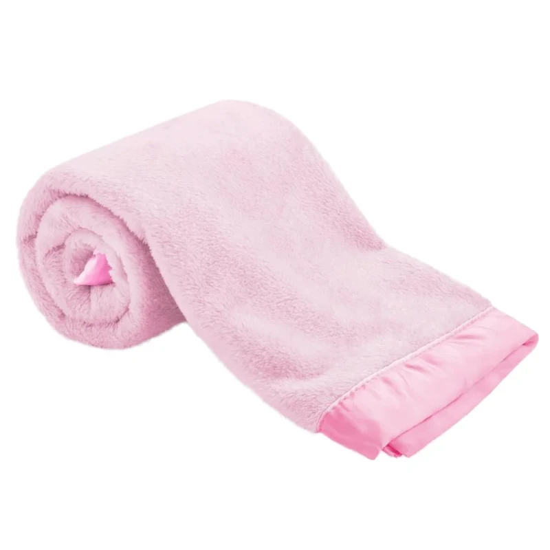 Soft-Plush-Pink-Fleece-Baby-Blanket-2-Inch-Satin-Trim-200TC-Digital-Printing-Animal-Pattern-Bedding-Girls-Nonwoven-Technics-Gift