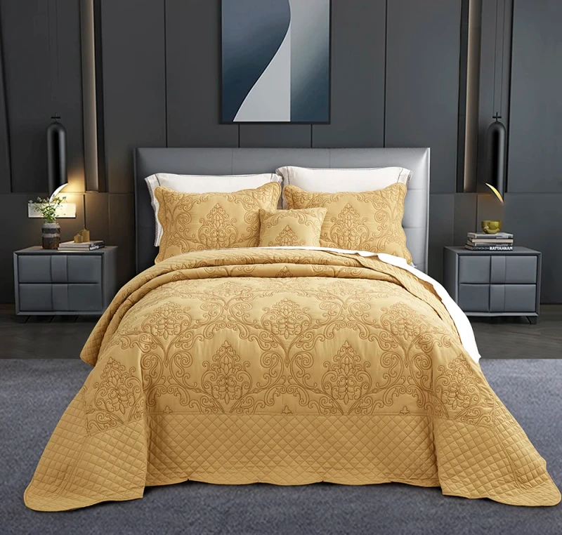 Soft-Quilted-Bedspread-Set-Microfiber-Coverlet-for-Home-Use-Modern-Style-Bedding-ODM-OEM-Available