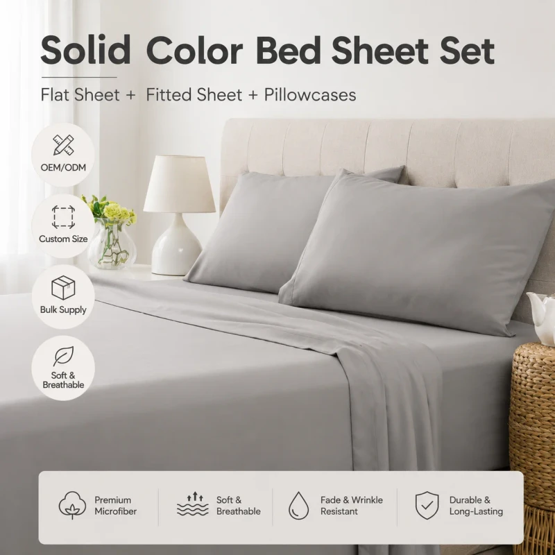 Soft-Solid-Color-Microfiber-Bed-Sheet-Set-with-Flat-Sheet-Fitted-Sheet-and-Pillowcases-for-Hotel