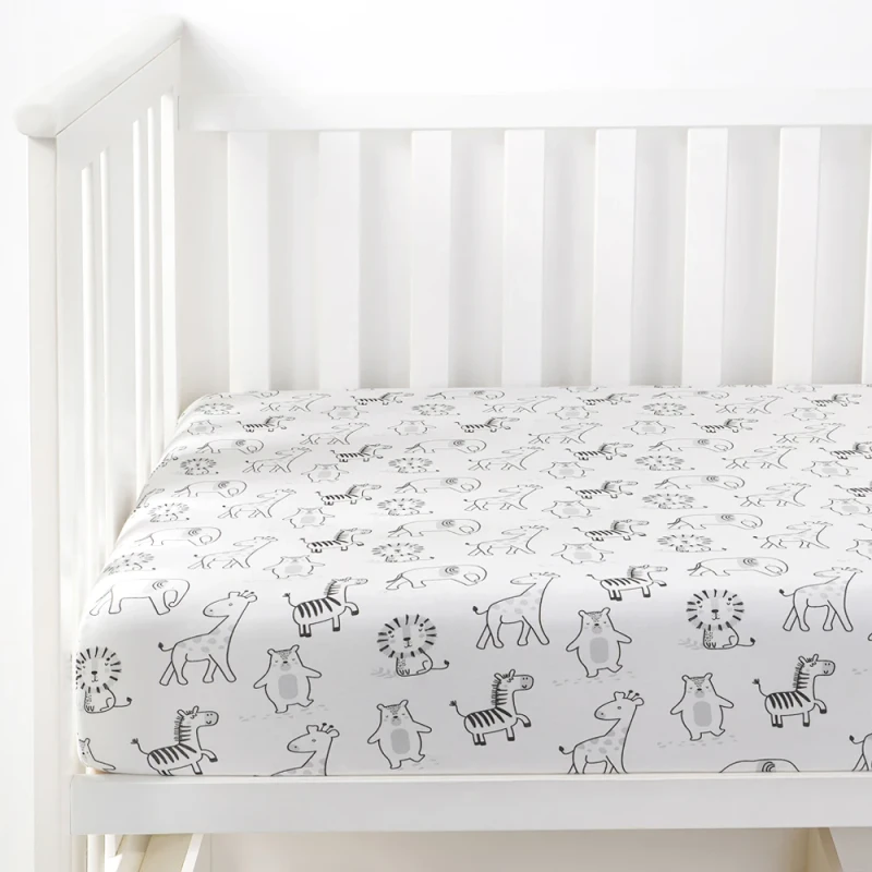 Soft-Stretch-Knit-Organic-Cotton-Baby-Fitted-Standard-Crib-Sheet-52x28-with-GOTS-Jersey-for-Newborn-Boys-Girls-Nursery-Bedding