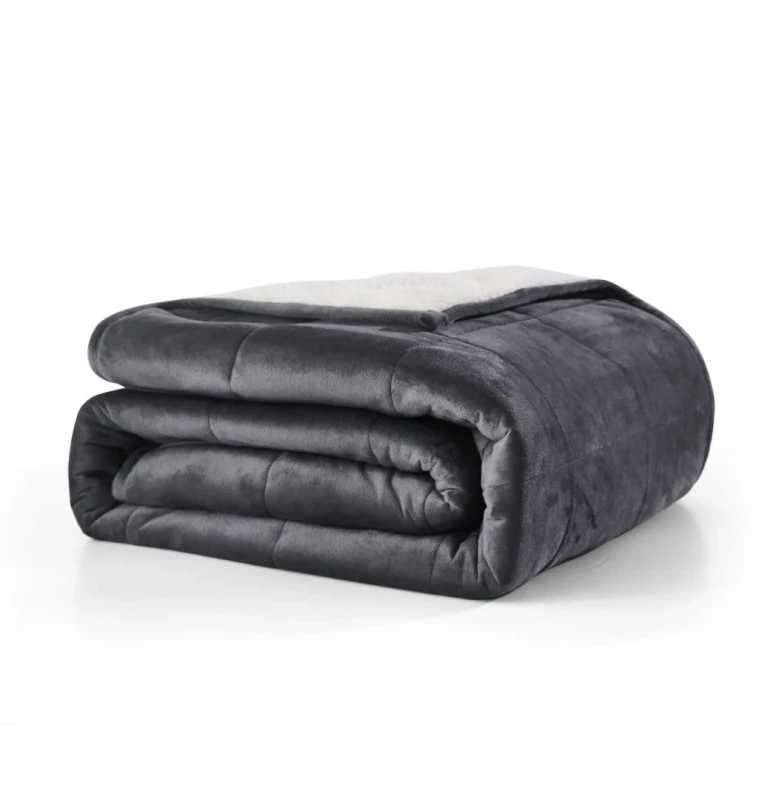 Soft-Thick-Comfort-Weighted-Blankets-Quilted-Therapy-Adults-Kids-Minky-Weighted-Blanket