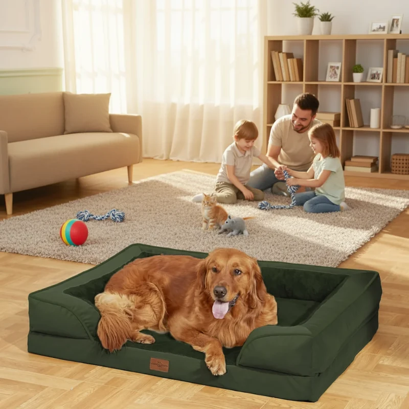 Solid-Bilateral-Kennel-Large-Medium-sized-Dog-French-Bulldog-Teddy-Mat-Four-Seasons-Removable-Washable-Rectangle-Waterproof