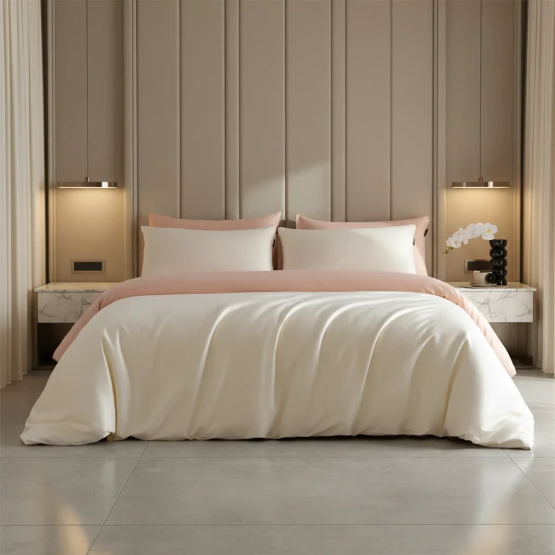 Solid-Color-60S-100-Cotton-Duplex-Duvet-Cover-4-Piece-Set-300TC-All-Season