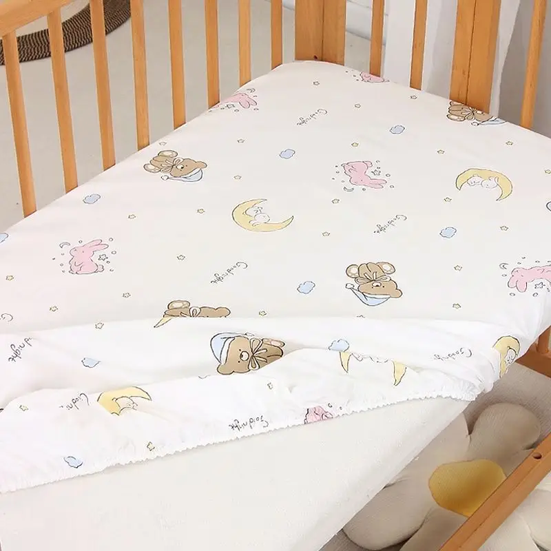 Solid-Color-Cotton-Baby-Dry-Fitted-Crib-Sheet-Comfortable-and-Durable-Bedding-Sheet