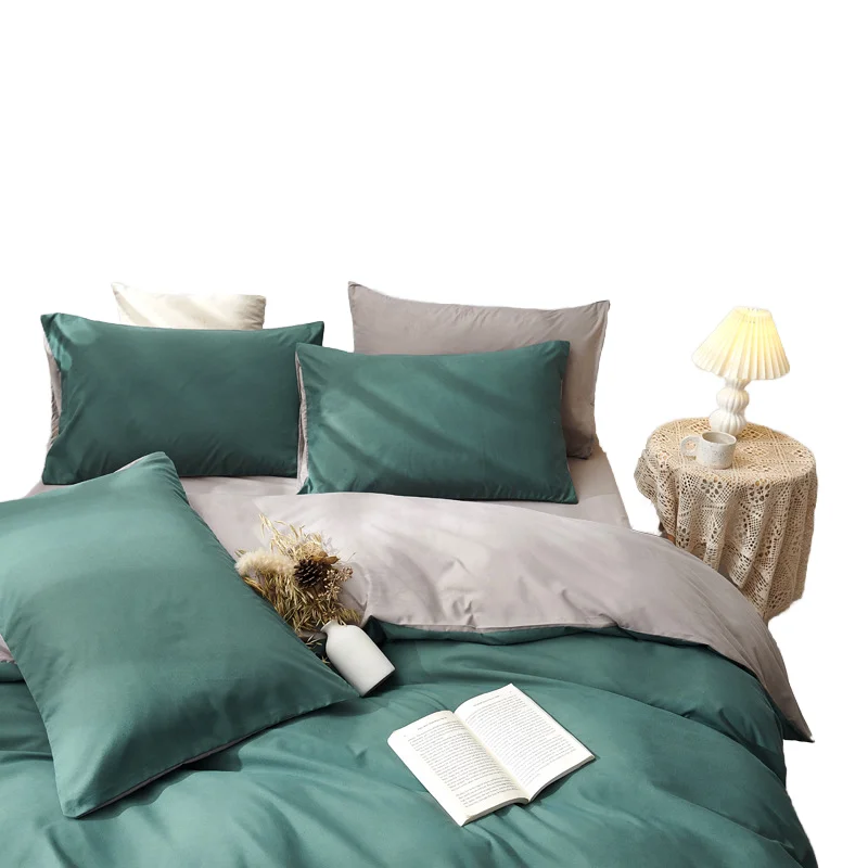Solid-Color-Double-Sided-Brushed-Microfiber-Duvet-Cover-4-Piece-Luxury-Bedding-Set