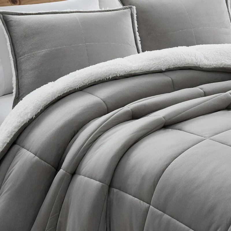 Solid-Color-Down-Alternative-Comforter-Set-with-Pillow-Shams-Soft-Polyester-Filled-for-Home-or-Hotel-Machine-Washable