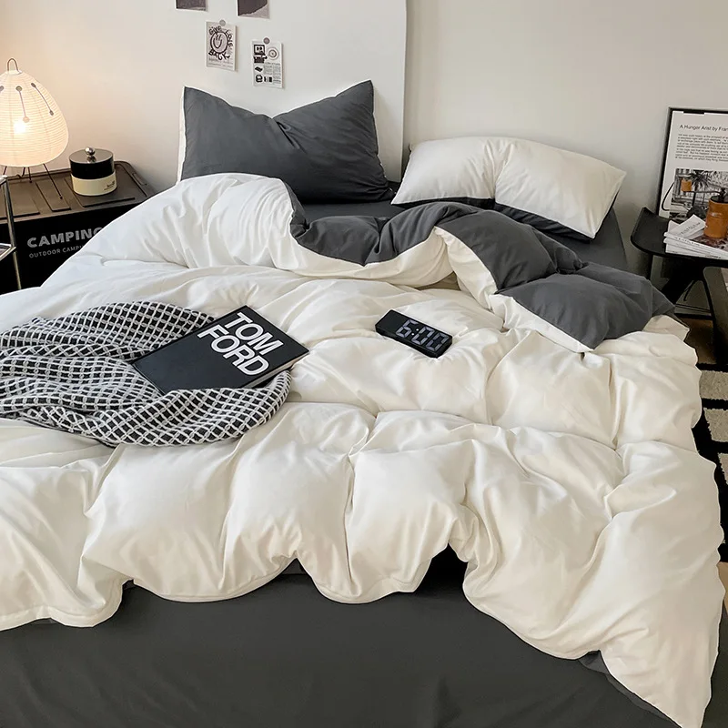 Solid-Color-Duvet-Cover-Set-Breathable-Cotton-Bedding-Set