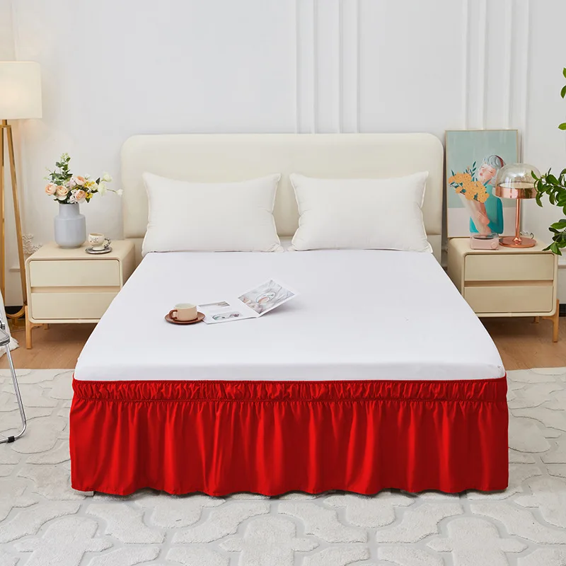 Solid-Color-Elastic-Stretch-Washable-Eco-Friendly-Chemical-Fiber-Bed-Skirt-Embroidered-Printed-Built-In-Bed-Apron-Soft-Activated