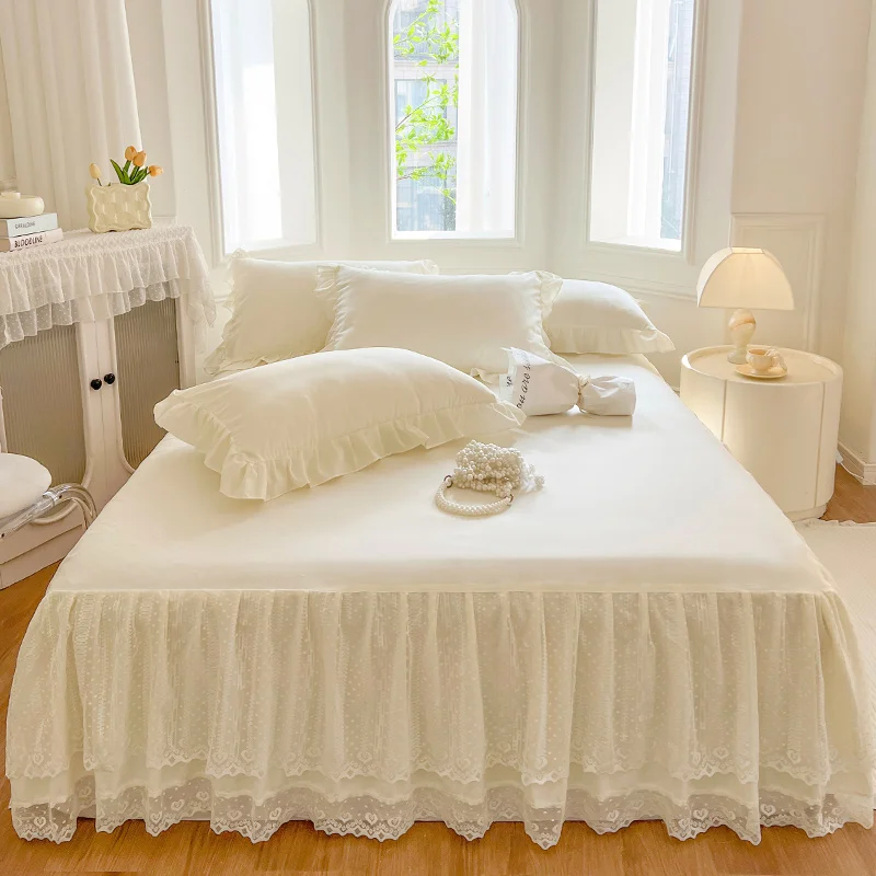 Solid-Color-King-Size-Eco-Friendly-400TC-Stretchable-Customized-Design-Polyester-Lace-Fitted-Bed-Skirt-for-Home