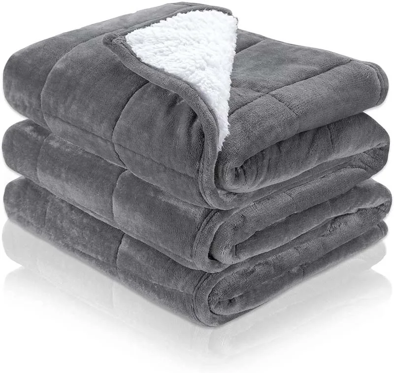 Solid-Color-Soft-Recycled-Polyester-Polar-Heavy-Wearable-Sherpa-Fleece-Premium-Weighted-Blanket