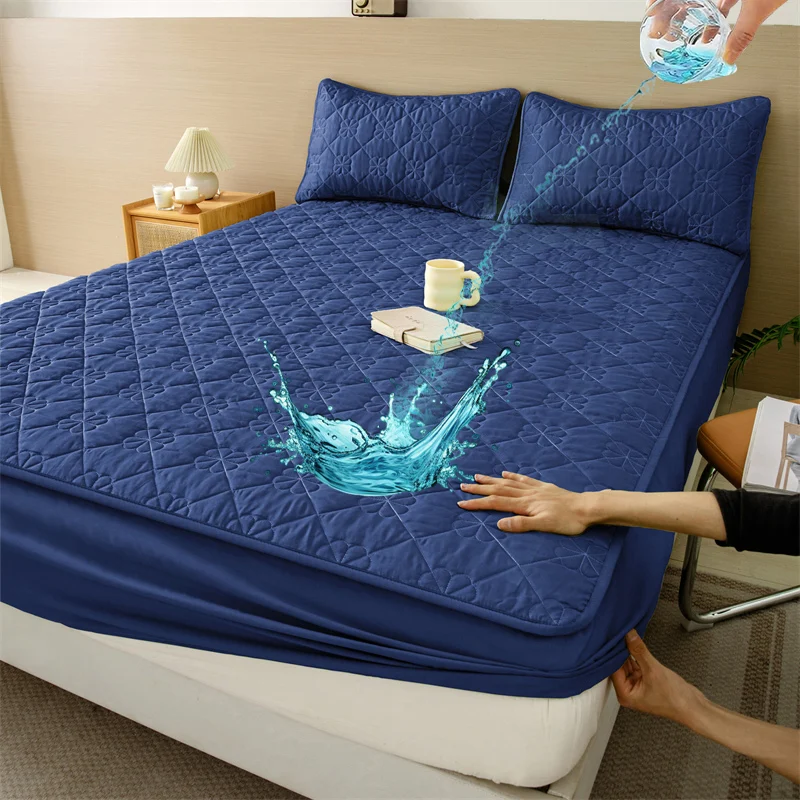 Solid-Color-Waterproof-Mattress-Protector-Hypoallergenic-Breathable-and-Durable-Fitted-Bed-Sheet-Cover