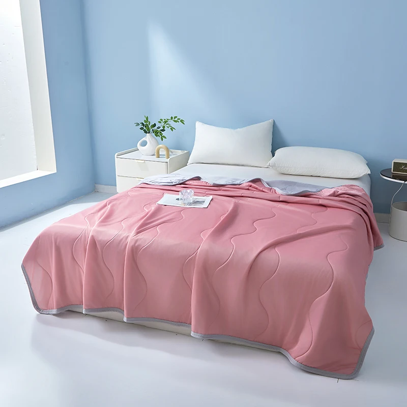Solid-Color-Wavy-Pattern-Silk-Quilts-for-Home-Hotel-Modern-Style-Organic-Polyester-Filling-Summer-Cool-King-Queen-Size-Was