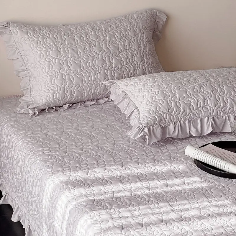 Solid-Quilted-Eco-Friendly-3-Piece-Lightweight-Microfiber-Polyester-Bedspread-Bedding-Set