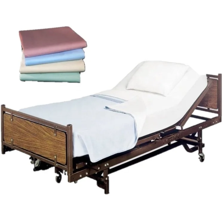 Solid-White-Color-Easy-Wash-Non-Disposable-Medical-Hospital-Bed-Cover-Sheet