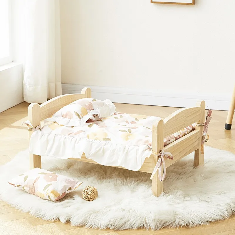 Solid-Wood-Rectangle-Dog-Bed-Portable-Fashionable-Classic-Pet-Box-All-Seasons-Animal-Pattern-Comfortable-Durable-Washable-Carton