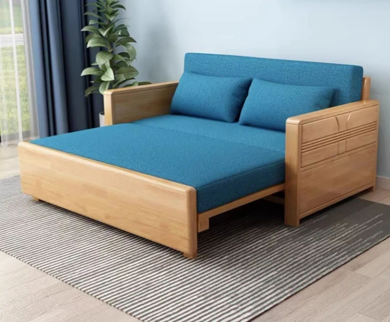 Solid-Wooden-Living-Room-Simple-Sleeper-Couch-Sofa-Bed-Modern-Light-Luxury-Small-Apartment-Fabric-Cushion-Sofa-Bed