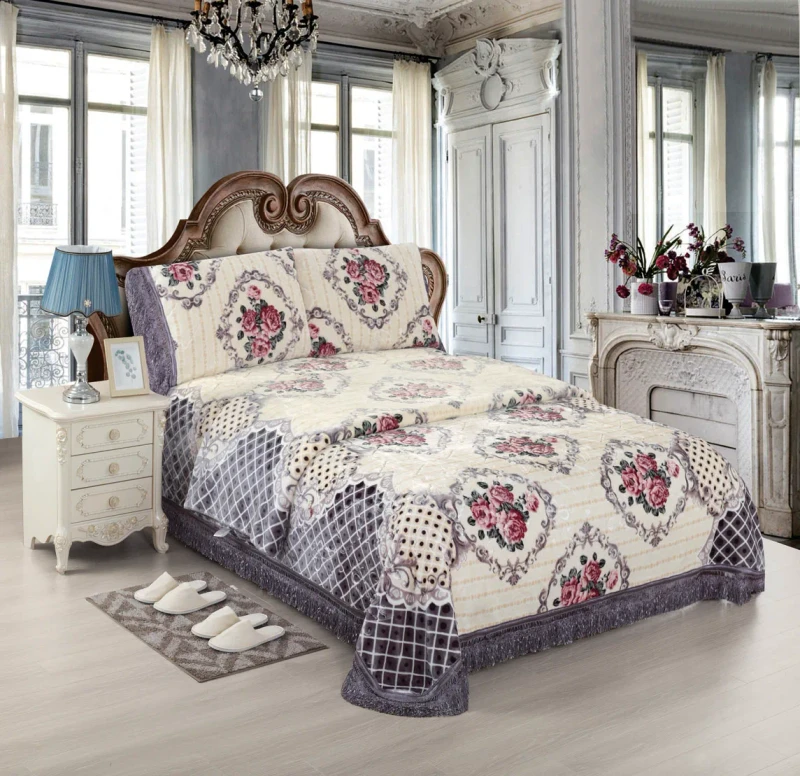 Spanish-Custom-Thick-King-Queen-Size-Sets-Cloudy-Raschel-Blanket-Set
