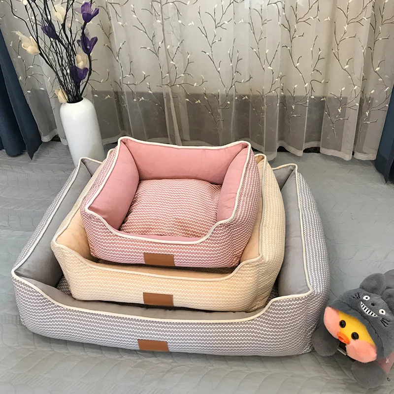 Square-Dog-Bed-Removable-and-Washable-Cat-Nest-Pet-Bed-All-Seasons-Breathable-Cotton-and-Linen-Dog-Cushion