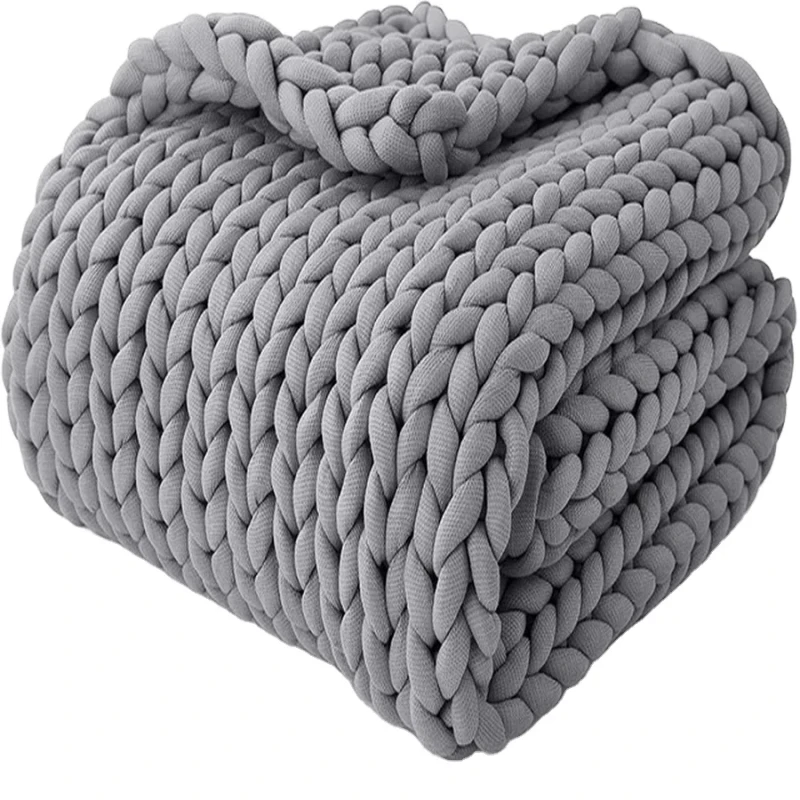 Stock-Customized-Adult-Calming-Sensory-Knitted-Comfortable-Weighted-Blanket