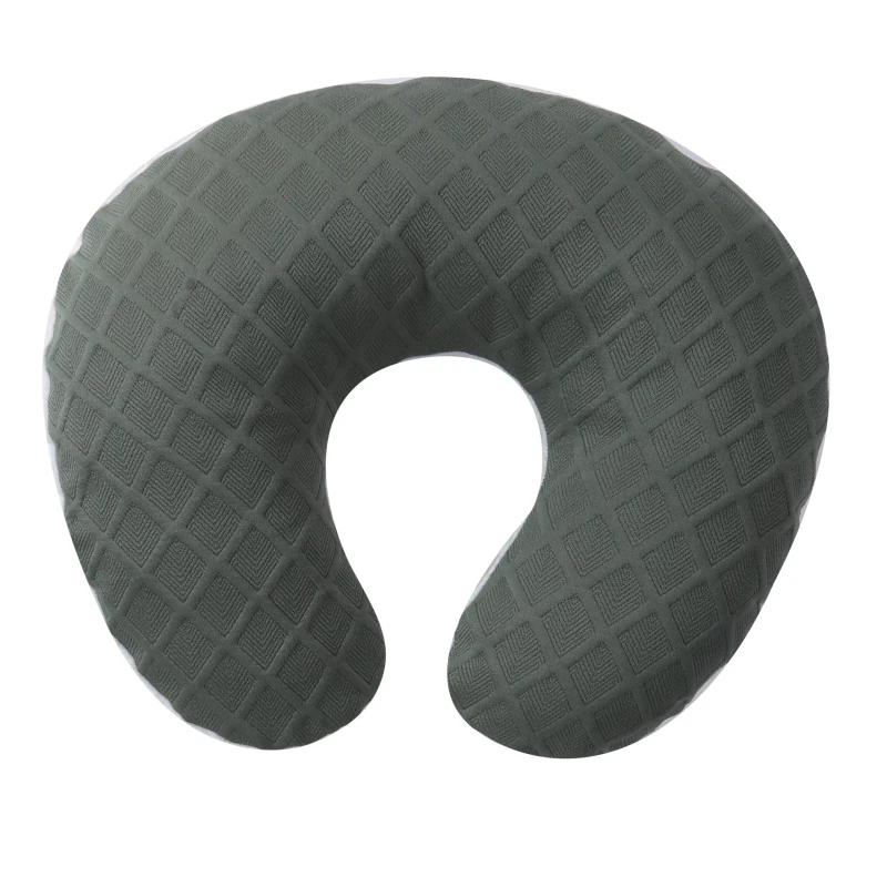 Stretchy-U-Shaped-Knit-Washable-Neck-Support-Detachable-Double-Sided-Maternity-Nursing-Pillow-with-Polyester-Filling-43x36x12CM