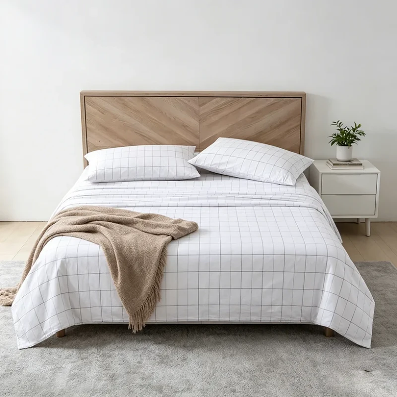 Stripes-Comforter-Sheet-Set-Quality-Hospital-Hotel-Home-100-Cotton-Ruffle-Yarn-Dyed-Double-Duvet-Cover-Bedding