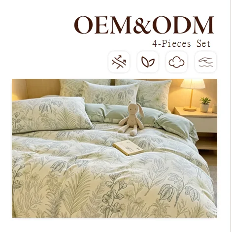 Student-Dormitory-Single-Bed-Four-Piece-Cartoon-Floral-Duvet-Set-Bed-Sheet-Quilt-Cover-Set-for-Wedding-Hotel-Durable-Comfortable