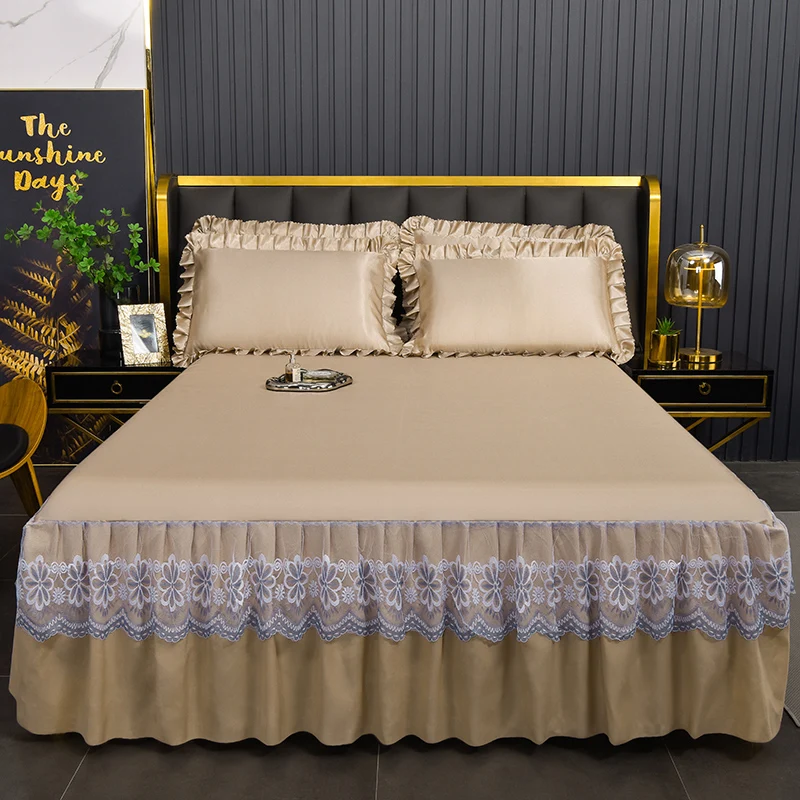 Summer-Annes-Solid-Color-Ice-Silk-Cool-Mat-Bed-Skirt