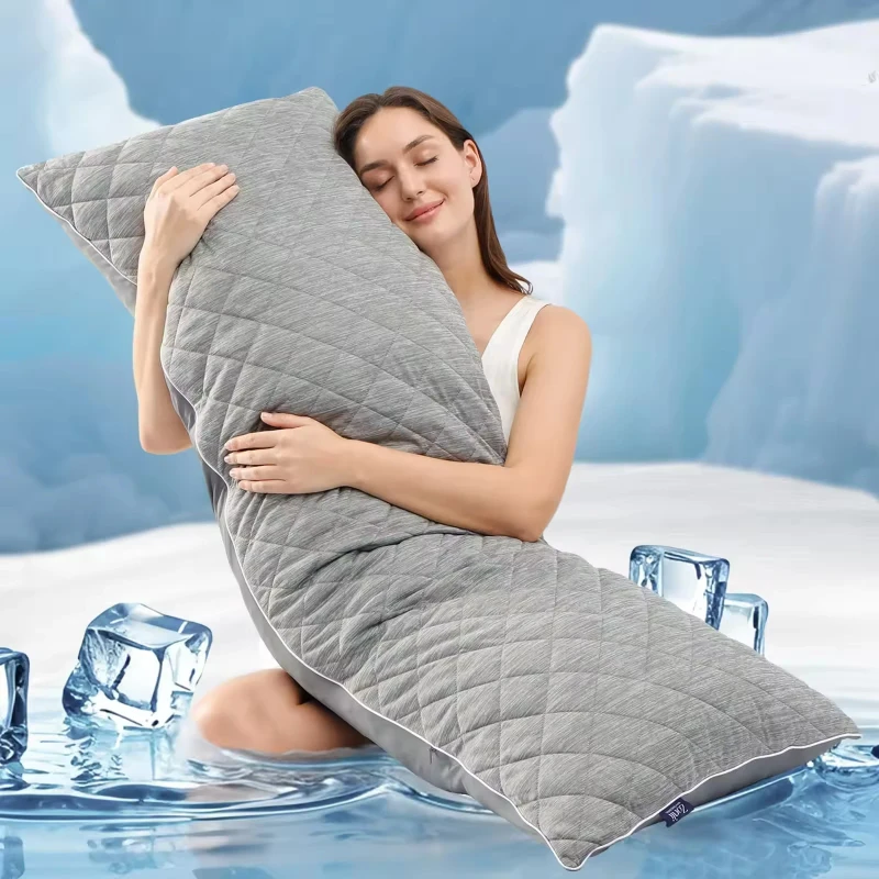 Summer-Cool-Quilted-Long-Pillow-Skin-Friendly-Breathable-Full-Body-Support-Pillow-Suitable-for-Relaxation-and-Sleep