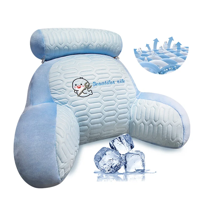 Summer-Cooling-Ice-Silk-Cotton-Foam-Massage-Anti-Bacteria-Quilted-Comfortable-Soft-Removable-Washable-Pillows