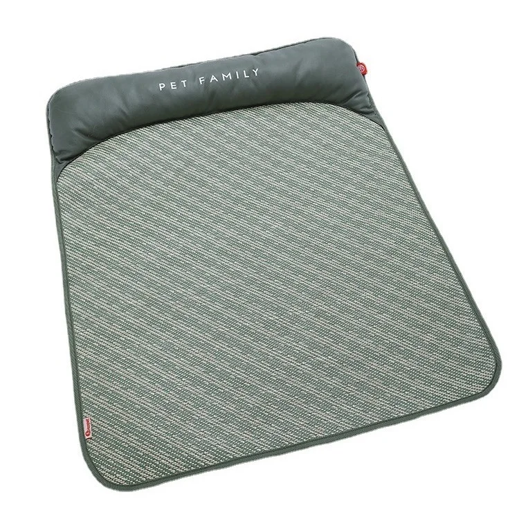 Summer-Cooling-Washable-Dog-Bed-with-Removable-Cover-Green-Solid-Pattern-and-Comfortable-Pillow-for-Pets