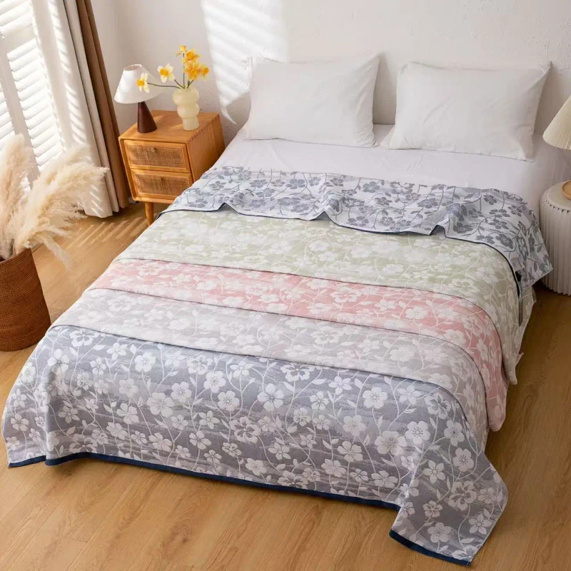 Summer-Three-Layer-Gauze-Air-Conditioner-Sofa-Nap-Bedding-Blanket