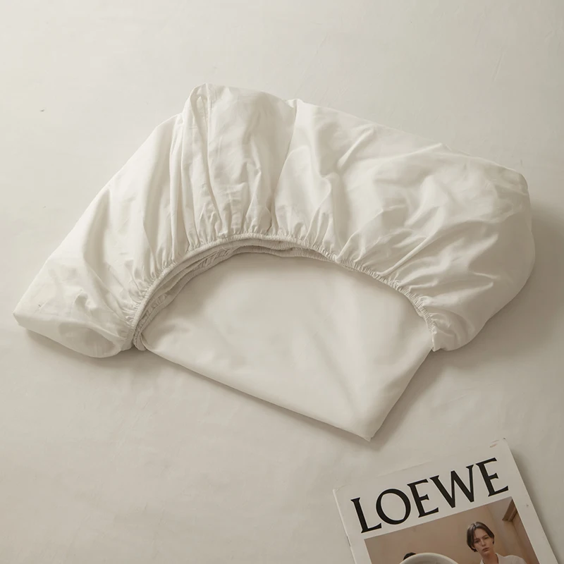 Sunny-Textile-100-Cotton-White-Fitted-Sheet-Flat-Sheet-Pillowcases-Sheet-Set