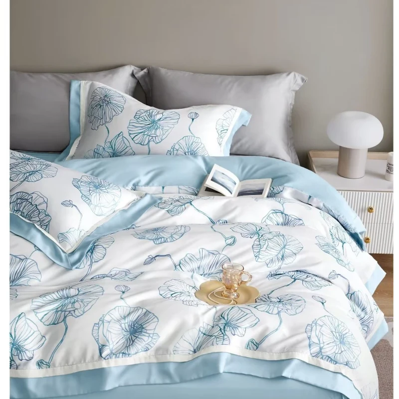 Super-Soft-100-Tencel-King-Quilt-Bedding-Comforter-Sets-Fashion-Design-Natural-Fabric-ODM-Adult